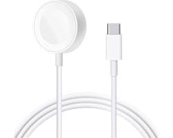 Draadloze Oplader voor Apple Watch - 1m - USB-C - Magnetisch Horloge Oplaadstation - Wit