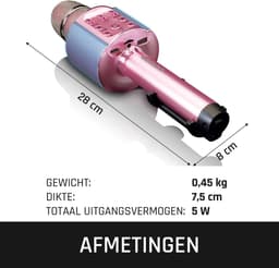 Lenco Karaoke Microfoon – Bluetooth – Speaker en Lichteffecten – BMC-090PK - Roze — thumbnail 2