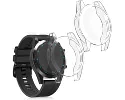 kwmobile 2x smartwatch hoes geschikt voor Huawei Watch GT2 (46mm) hoesje - Siliconen sporthorloge cover - Activity tracker case in transparant