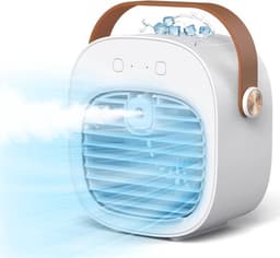 Mini airconditioner - Kleine airconditioner - Oplaadbare persoonlijke luchtkoeler van 4000 mAh - Mini airconditioner met drie snelheden - Mini watergekoelde luchtkoeler - Stille bureauventilator met luchtbevochtiger — thumbnail 1
