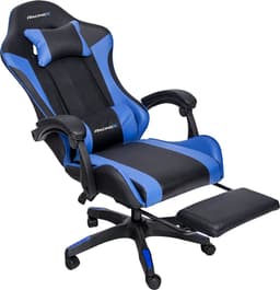 RACINGX - Game Stoel Met Voetsteun- Gaming Stoel - Ergonomische Bureaustoel - Gamestoel - Verstelbaar - Gaming Chair - Zwart/Blauw — thumbnail 3