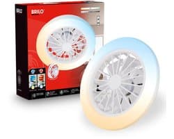 BRILONER Pafo - Plafondventilator met verlichting - LED plafondlamp met ventilator - dimbaar - 5 snelheden - ventilatorlamp zomer- en wintermodus - CCT - Ø38 cm - wit — afbeelding 1