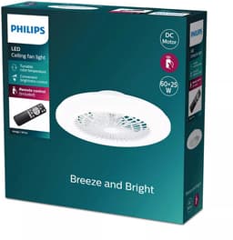 Philips Amigo Ventilator - Energiezuinige LED verlichting - Plafondlamp - Instelbare kleurtemperatuur - 57,5 cm diameter -Afstandsbediening - Wit met glinstereffect — thumbnail 3