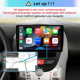 Cestovet Autoradio - Geschikt Voor Toyota Aygo/PEUGEOT 107/Citroen C1 2005-2014 - LINUX - Draadloos Apple Carplay & Android Auto - achteruitkijkcamera — thumbnail 3