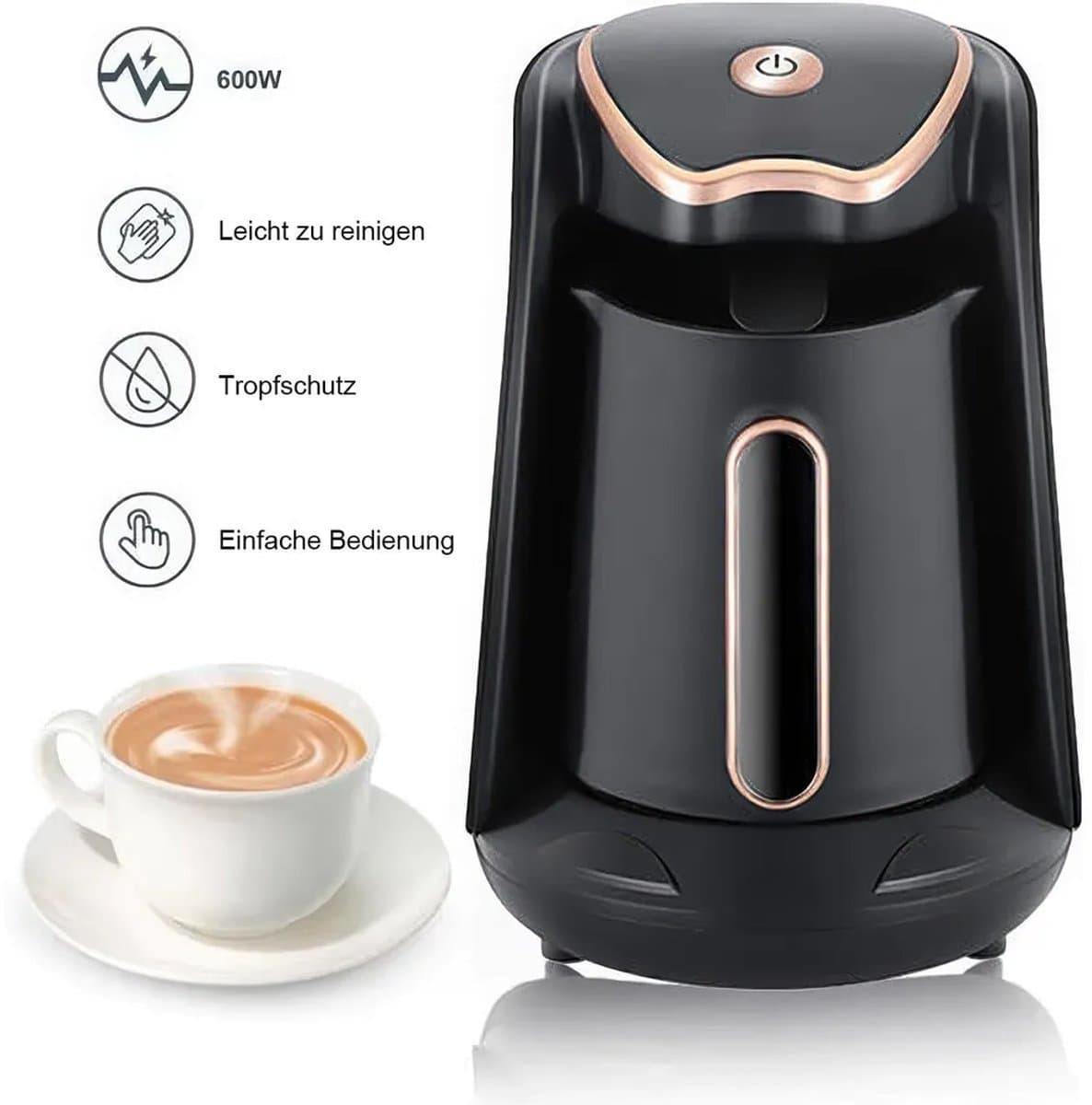 LISM-Koffiemachine, elektrische koffiemachine, 600 watt, 300 ml, capaciteit voor 4 kopjes, met overloopbeveiliging en droogkookbeveiliging. — afbeelding 1