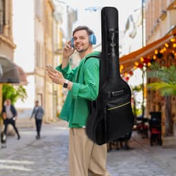 Gevoerde Gitaartas - Beschermhoes Gitaar - Gitaarhoes - 104 cm - 41 inch - 600D Oxford - Waterdicht - met Vakken - Voor Akoestische Gitaar & Klassieke Gitaar - Gitaar Accessoires — thumbnail 4