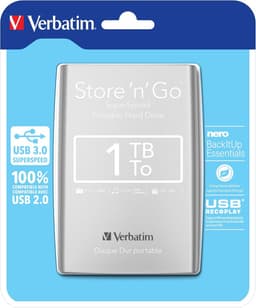 Externe Harde Schijf - Draagbare Opslag - Bestanden Opslaan - Snelle Dataoverdracht - 1 TB - Zilver — thumbnail 3