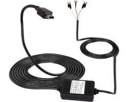 Dash Cam ACC hardwire kit, mini USB hardwire dashcam kit step-down kabel, 12V-24V naar DC 5V 3A Car Dash Charger netsnoer - 3,5 m