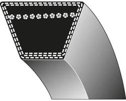 V-riem - Aandrijfriem - Grasmaaier Onderhoud - Stoffen Ommanteling - 12.70 x 2381 mm - Zwart