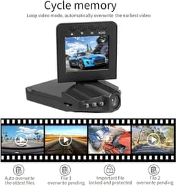 Auto Dash Cam - Autocamera Videorecorder - Veilig Rijden Vastleggen - Infrarood Nachtzicht - 120 Graden Groothoek - Zwart — thumbnail 3