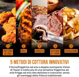 Luchtfriteuse Dubbel Vak - Airfryer Oven - Gezond Koken - Sync Finish Functie - 11 Liter - Zwart — thumbnail 5