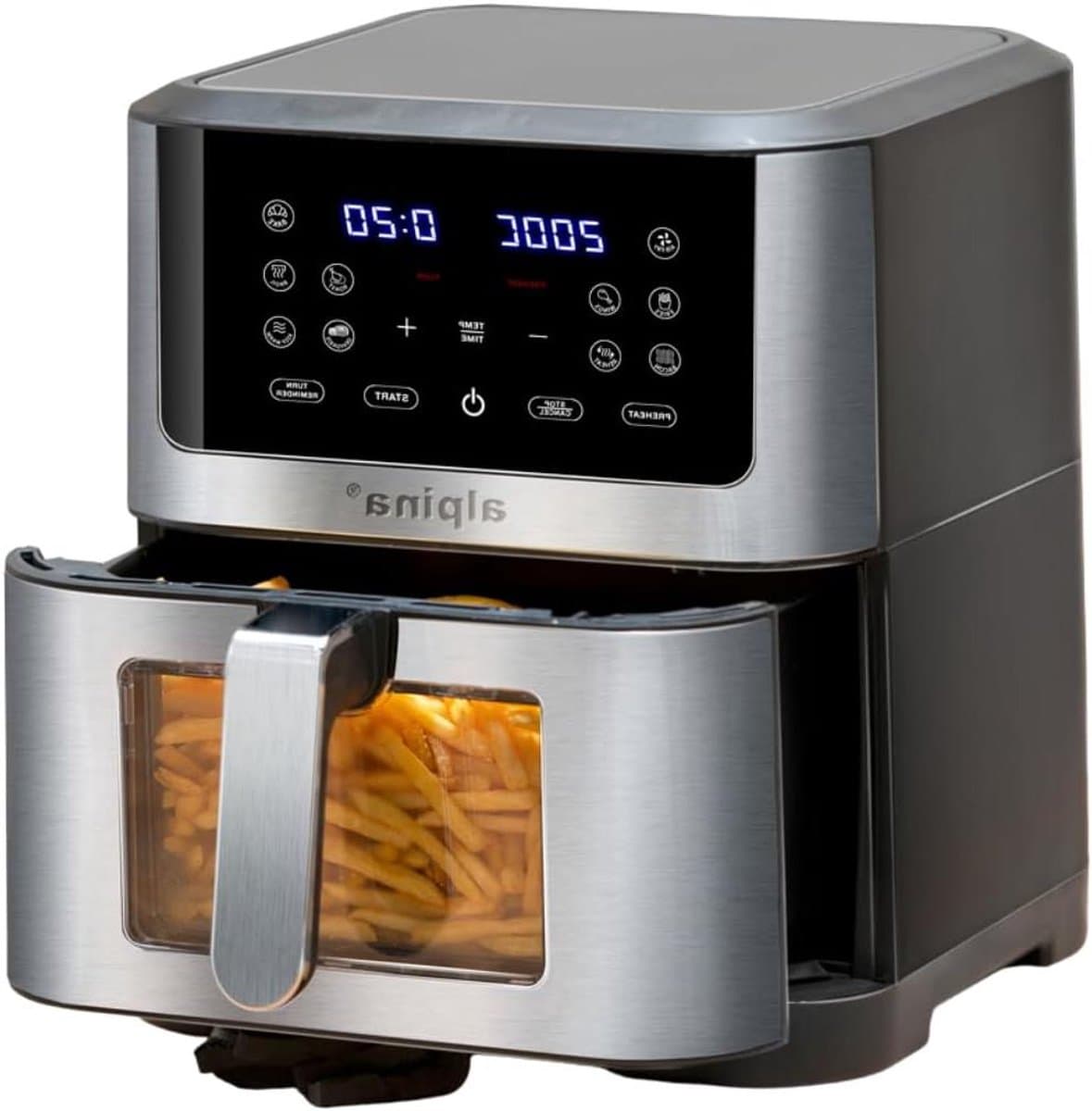 Heteluchtfriteuse XXL - Airfryer Oven - Grote porties maken - Digitaal touchscreen - 8 Liter capaciteit - Zilver — afbeelding 1