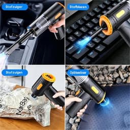 carmdering - Draadloze Handstofzuiger 8000Pa – Mini Auto Stofzuiger met USB-C Opladen – Krachtige Kruimeldief voor Auto, Huis en Kantoor – Handheld Stofzuiger — thumbnail 5