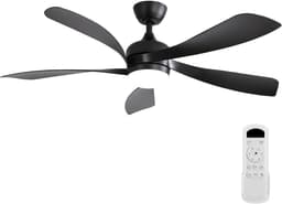 132 cm plafondventilator met LED-verlichting — 3 dimbare lichtkleuren, geheugenfunctie, 6 snelheden, stille DC-motor met zomer- en wintermodus (omgekeerde draairichting), timer (1/4/8 uur) — thumbnail 1