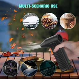 Elektrische Bladblazer - Luchtblazer Stofverwijderaar - Apparaten Reinigen - Krachtige 110.000 RPM - 2600mAh Batterij - Zwart — thumbnail 5