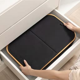 Grote Wasemmer - Kledingmand Opberger - Wassen Sorteren - Dubbele Secties Deksel - 140 Liter - Beige — thumbnail 3