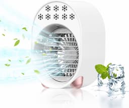 Sander Shop Draagbare Airconditioner, Mini Airconditioner Ventilator, Airconditioner, Oplaadbare Mini Airconditioner, Luchtkoeler, Airconditioning voor Thuis 4-in-1 Desktop Koelventilator 3 Snelheden USB 3600 mAh — thumbnail 1