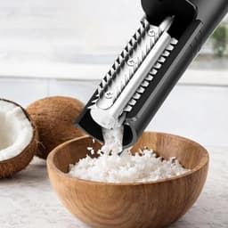 Elektrische Coco Schraper - Handbediend Roterend - Vlees Vis Keuken - Gesloten Raspkamer - 24 x 5 cm - Zwart — thumbnail 4