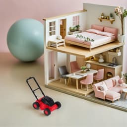 Omgoods- Miniatuur Grasmaaier - Realistisch Tuingereedschap - Poppenhuisdecoratie - Micro Landschapsaccessoire - Compact en Aanpasbaar - Gedetailleerd Figuur — thumbnail 2