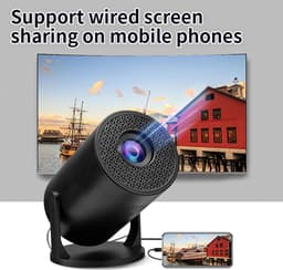 SnelShoppen - Draagbare Projector, 270° Verstelbare HD 1080P Bluetooth Projector, Draadloze USB TV Stick Video Film Projector voor Android, Laptop, PC — thumbnail 4