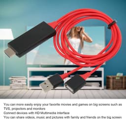 SnelShoppen - HDTV Kabeladapter 1080p HD Multimedia Interface voor TV, Monitor en Projector - Rood - Ideaal voor Films, Gaming en Presentaties — thumbnail 5