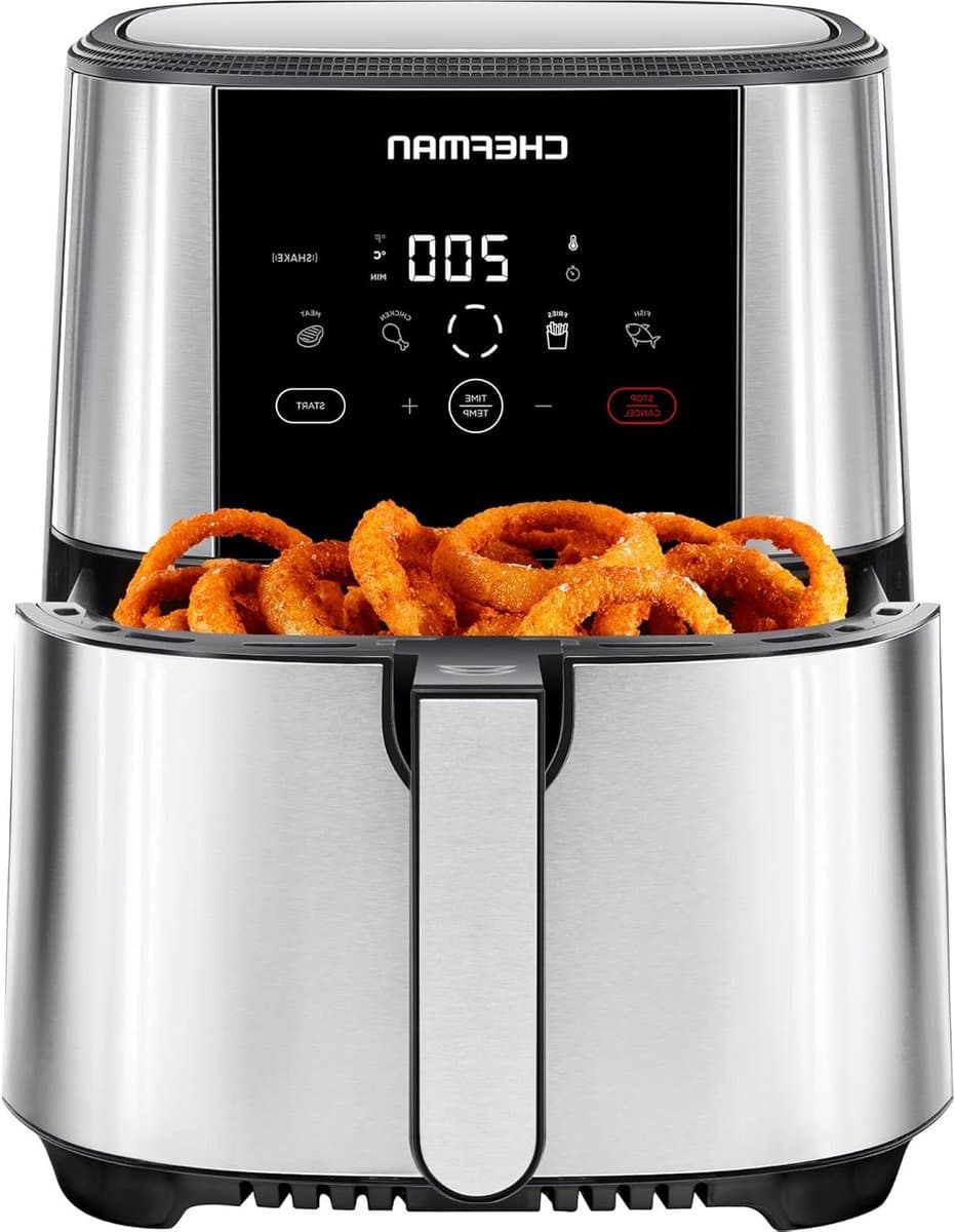 Airfryer - Heteluchtfriteuse Friteuse - Gezond Koken - Compact Design - 5 Liter - Zilverkleurig — afbeelding 1