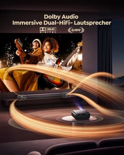 SnelShoppen - Smart Beamer met Autofokus en Trapezcorrectie, 1300 ANSI, 4K Home Cinema, WiFi Bluetooth, Full HD 1080P Projector voor Buiten, Camping, — thumbnail 3