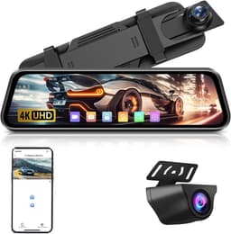 Thijox - 4K Dashcamspiegel met 10 inch IPS-touchscreen, Wifi, Achteruitkijkspiegel, 64G SD-kaart, WDR G-sensor, Parkeerhulp, Auto Accessoire — thumbnail 1