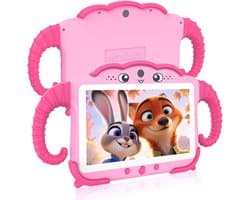 SnelShoppen - Tablet voor Kinderen 7 Inch - Android Kindertablet met WiFi, Bluetooth, Ouderlijk Toezicht, Voorgeïnstalleerde Software, Quad Core, 32GB