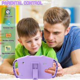 SnelShoppen - Kids Tablet 7 Inch - Android Tablet met WiFi Bluetooth - Quad Core 2GB RAM 32GB Opslag - Kindvriendelijke Silicone Hoes - Voor Kinderen — thumbnail 3