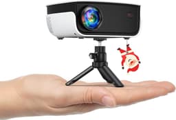 SnelShoppen - Mini-beamer 7500 lumen Draagbare Thuisbioscoop 1080p Full HD Videobeamer Voor Smartphone, TV-Stick, PS5, PC, Laptop - Ideaal Voor Feest, — thumbnail 1