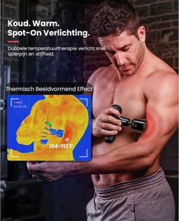 SnelShoppen - Mini massagepistool voor diepe weefselmassage met warmte en kou, ultralicht percussie spiermassageapparaat met draagtas voor spierontspa — thumbnail 2