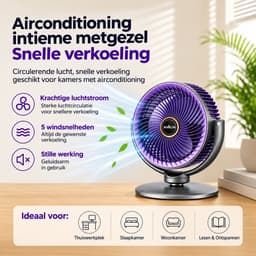 Staande Circulatieventilator met Afstandsbediening en Luchtbevochtiger - 4 Windsnelheden - Oscillatie 90°/120°/150° - Timer 3/6/9 uur - Verstelbare Hoogte - Wit — thumbnail 2