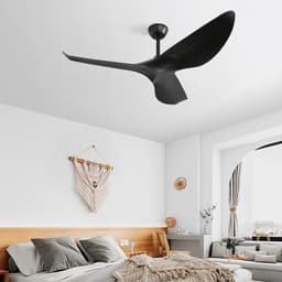 Ventilator FloraGrace – 132 cm – 6 Snelheden Met Afstandsbediening – ABS – Zwart – Plafondventilator Zonder Verlichting Met Omkeerbare DC Motor — thumbnail 2
