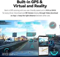 Dashcam voor Auto - Dash Cam - Dual Car Camera Recorder 1944P HD Voor- en Achtercamera - GPS Wifi Car DVR - 24U Parkeerbeveiliging - D²save Opslag — thumbnail 4
