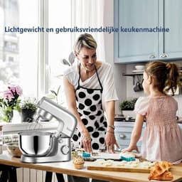 NIVA® Deegmachine - Mixer met Kneedhaak - Kneedmachine - Zilver - 37cm x 24cm x 32cm — thumbnail 2