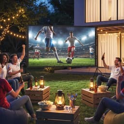 COVREO Projectiescherm 120 inch 16:9 zwart polyester met standaard - dubbelzijdig - draagbaar — thumbnail 1