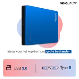 Externe Harde Schijf - Opslagapparaat - Bestanden Opslaan - Schokbestendige Aluminium Behuizing - 1TB Capaciteit - Modern Blauw — thumbnail 5