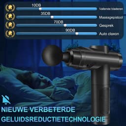 SP® Masage Gun - Percussie Massageapparaat voor Spieren - Massagepistool voor Schouders, Lichaam, Rug en Ontspanning - Zwart - 10cm x 10cm x 10cm — thumbnail 5