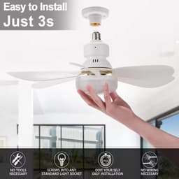 KZQ Plafondventilator - Wit Mat - Incl 15W Lamp - Licht Apart Schakelbaar - Afstandsbediening - Dimbaar - Traploos Instelbare Lichtkleur - Nachtlampje - 3 Snelheden - 1 Stuk — thumbnail 4