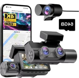 Dashcam Auto - Autocamera - Veilig Rijden - 3 Kanaals Opname - 4K UHD GPS - Zwart — thumbnail 1