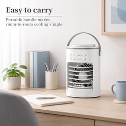 Draagbare 5-in-1 airconditioner met luchtbevochtiger, dubbele verneveling, ventilator met 4 snelheden, timer, LED-nachtlampje en USB-aansluiting (wit, 700L) — thumbnail 2