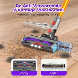 Steelstofzuiger Draadloos - Krachtige Stofzuiger - Huis Reinigen - Automatische Zuigkracht - 75 Min Looptijd - Goud — thumbnail 4