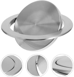 Dailygoods- Klapdeksel Inbouwdesign - Afvalemmer - Roestvrij Staal - Compact - Geschikt voor Thuis/Kantoor - Afmetingen 16,5 x 16,5 x 3,3 cm - Afvalbakdeksel — thumbnail 3