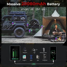 SnelShoppen - Outdoor Tablet 11 Inch met 20080 mAh Batterij, 20 GB RAM, 256 GB ROM, IP68 Waterdicht, 4G LTE, 5G WiFi, GPS, Perfect voor Camping en Avo — thumbnail 4