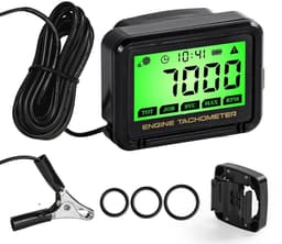 SnelShoppen - Digitale Tachometer voor Kleine Motoren - Inductieve RPM Meter voor Kettingzaag, Grasmaaier, Tractor, Generator met Groene Verlichting — thumbnail 1