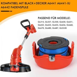 SnelShoppen - Dubbele Draad Spoel A6441 A6441-XJ A6442 Voor Grasmaaier, 12m Lengte Ø 1,5mm Met Rinse Deksel, Geschikt Voor Diverse Modellen — thumbnail 3