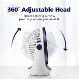USB Tafelventilator Stil – 3 Snelheden – 360° Draaibaar – Compact en Opvouwbaar – Blauw — thumbnail 4