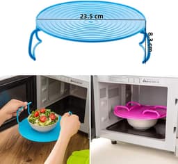 SnelShoppen - 3 Laags Magnetron Stoomrek - Ronde Stoomplaat - Kunststof Stoomrooster - Magnetron Accessoire - Voor Keuken en Feest — thumbnail 2