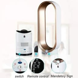 House Of Atelier - Bladloze Ventilator - Torenventilator - Vloerventilator - Torenventilator - Extreem Stil - Afstandbediening - Gold — thumbnail 1